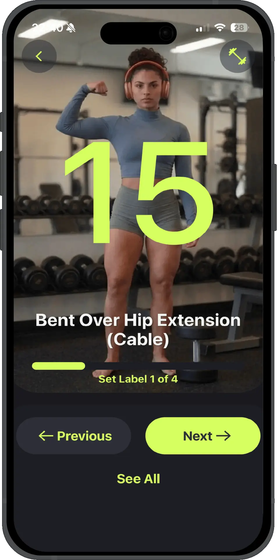 Workout menu